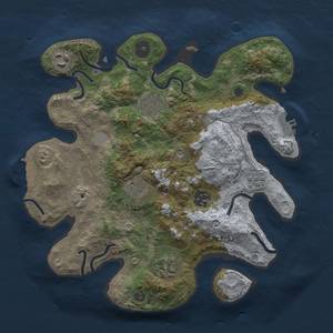 Thumbnail Rust Map: Procedural Map, Size: 3000, Seed: 1443976381, 12 Monuments