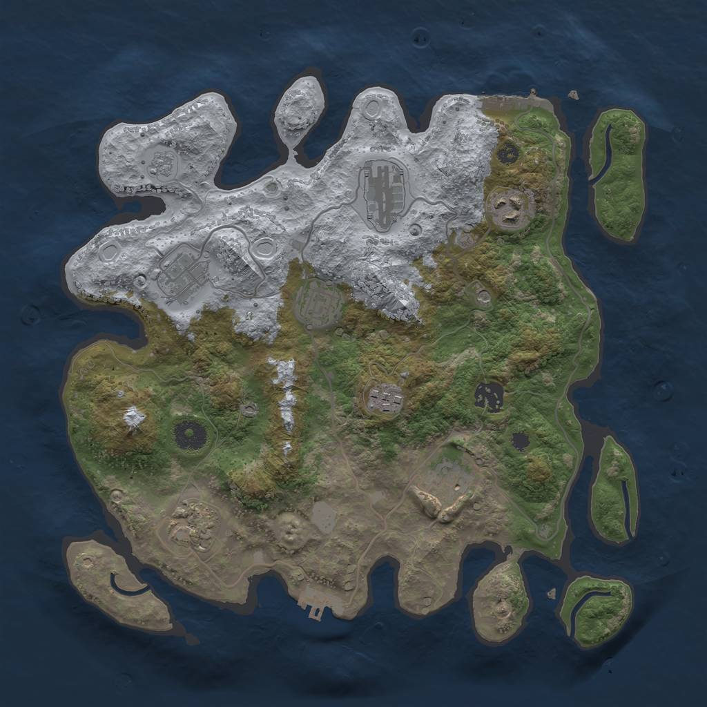 Rust Map: Procedural Map, Size: 3400, Seed: 29777203, 15 Monuments