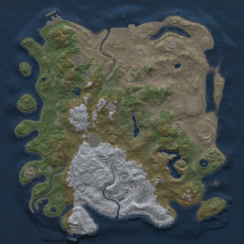 Rust Map: Procedural Map, Size: 4350, Seed: 9097655, 14 Monuments