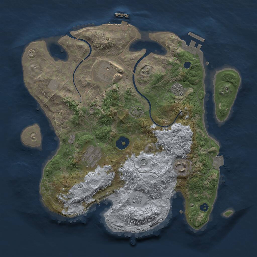 Rust Map: Procedural Map, Size: 3000, Seed: 483491056, 10 Monuments