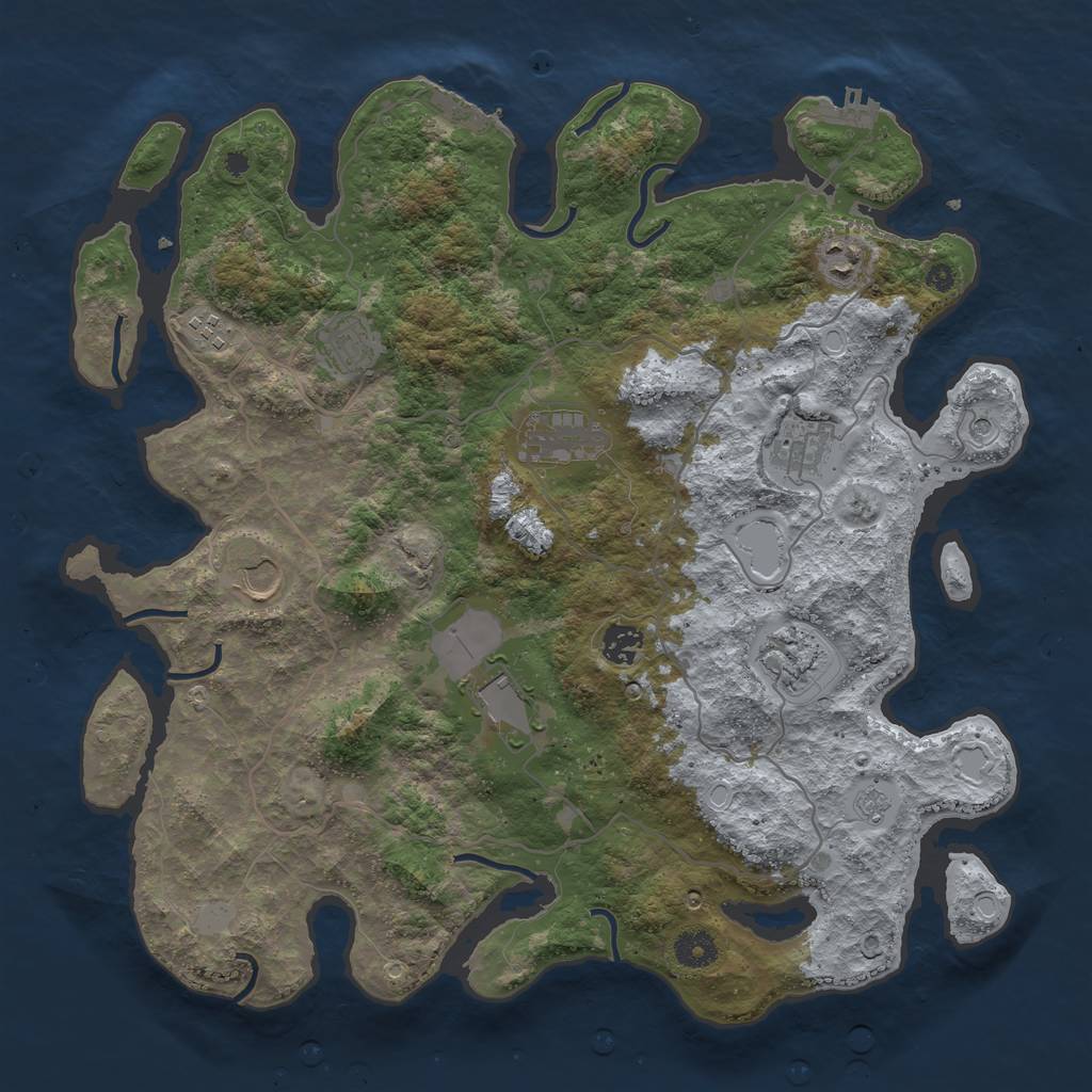 Rust Map: Procedural Map, Size: 4000, Seed: 1802389923, 16 Monuments