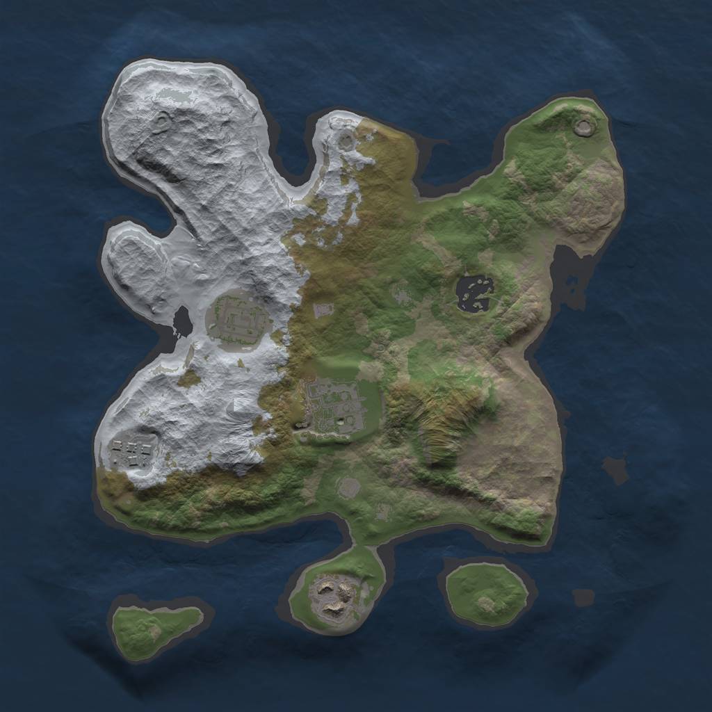 Rust Map: Barren, Size: 2700, Seed: 7534567, 7 Monuments
