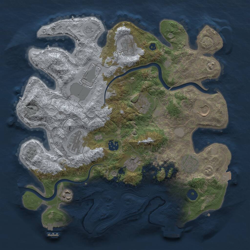 Rust Map: Procedural Map, Size: 3500, Seed: 1772232220, 16 Monuments