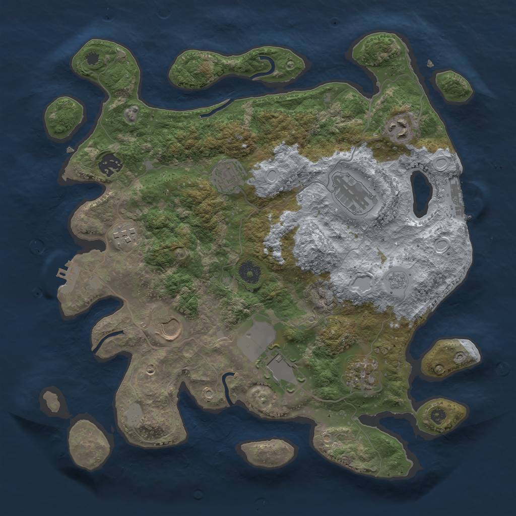 Rust Map: Procedural Map, Size: 3500, Seed: 737069, 14 Monuments
