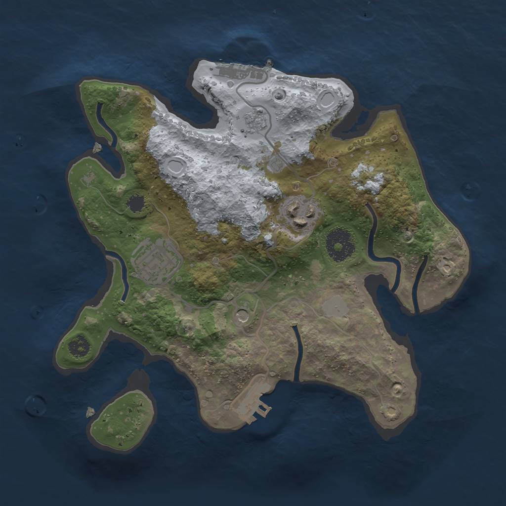 Rust Map: Procedural Map, Size: 2500, Seed: 6947831, 9 Monuments