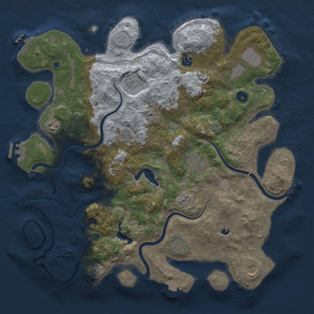 Rust Map: Procedural Map, Size: 4200, Seed: 639886796, 15 Monuments