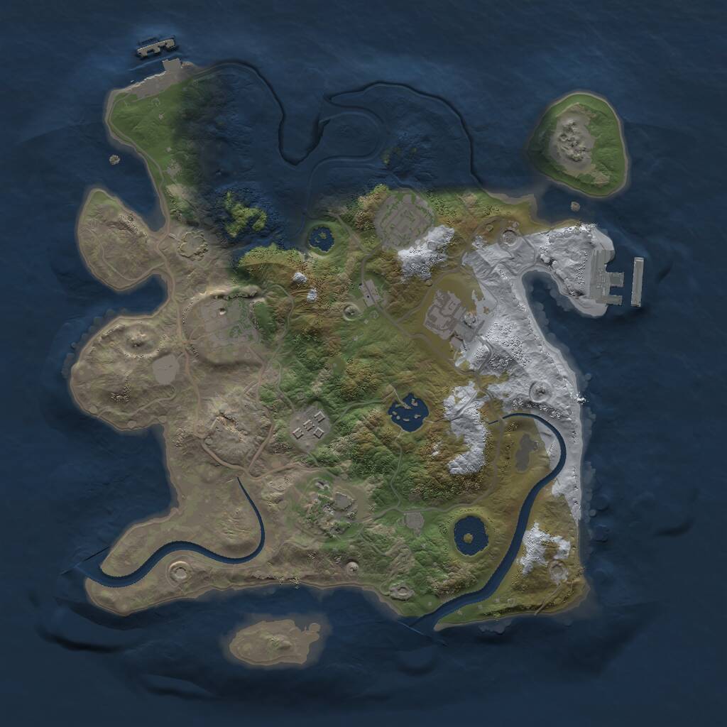 Rust Map: Procedural Map, Size: 3000, Seed: 8762495, 11 Monuments