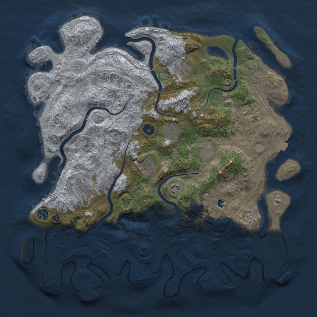 Rust Map: Procedural Map, Size: 4250, Seed: 1007636355, 15 Monuments