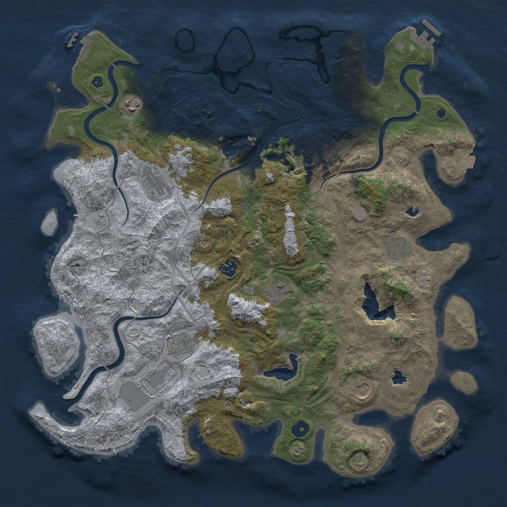 Rust Map: Procedural Map, Size: 4550, Seed: 1333333339, 16 Monuments