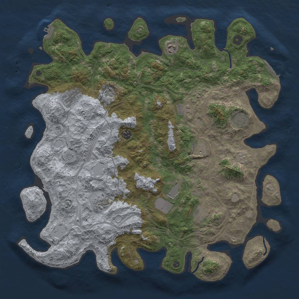 Rust Map: Procedural Map, Size: 4550, Seed: 1333333339, 17 Monuments