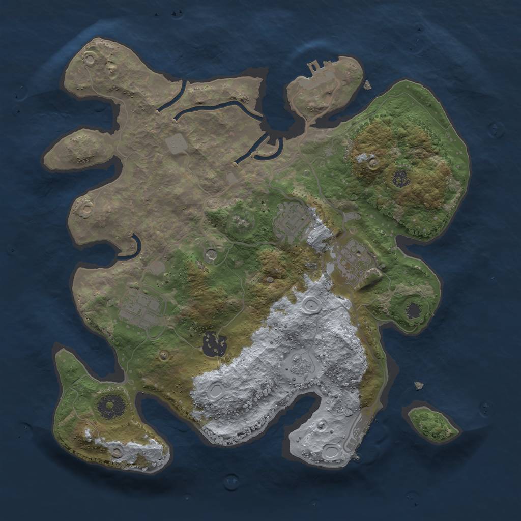 Rust Map: Procedural Map, Size: 3000, Seed: 92329, 11 Monuments