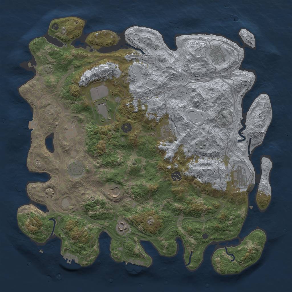 Rust Map: Procedural Map, Size: 4250, Seed: 59943015, 19 Monuments