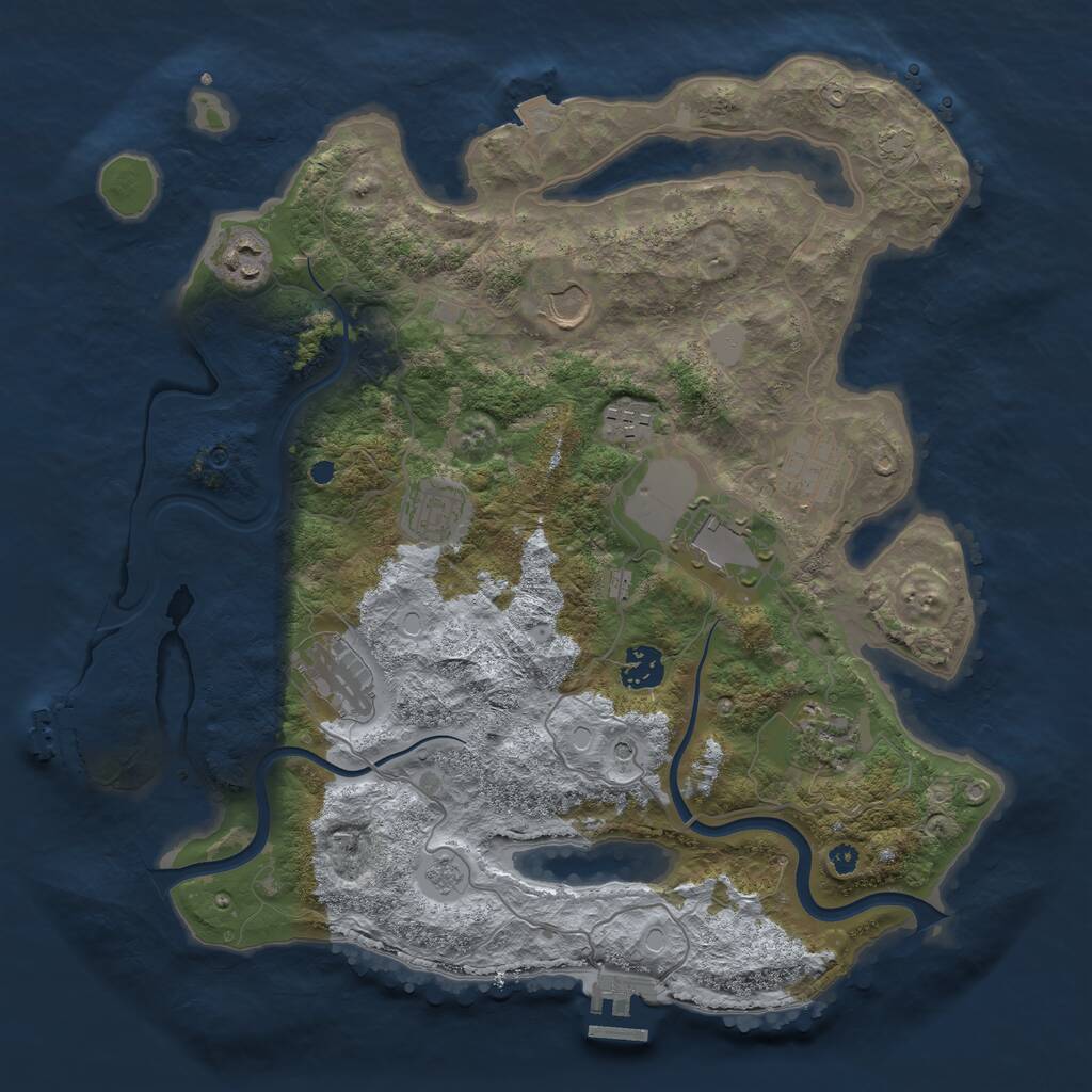 Rust Map: Procedural Map, Size: 3700, Seed: 339279, 15 Monuments