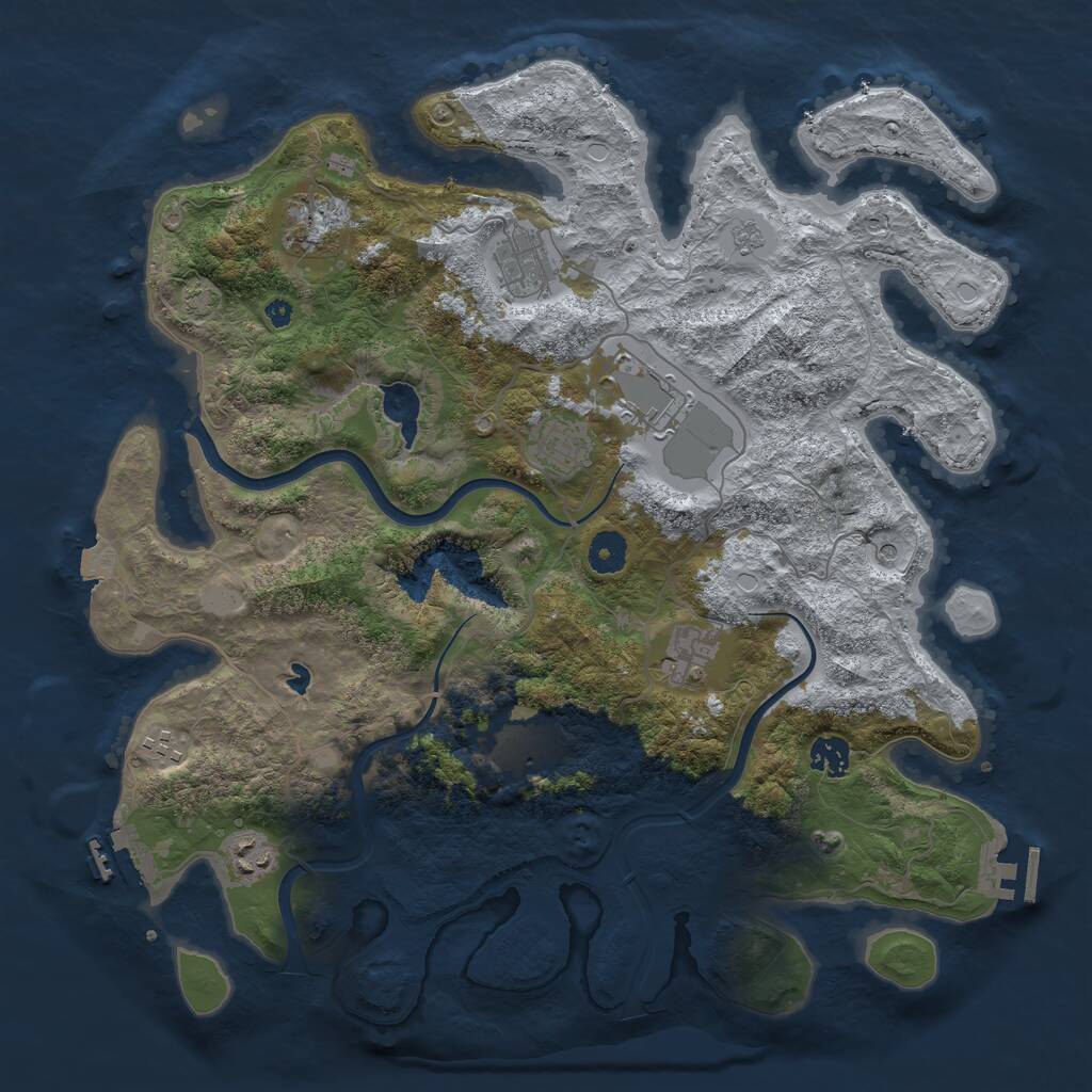 Rust Map: Procedural Map, Size: 4000, Seed: 9766969, 15 Monuments