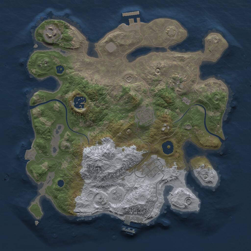 Rust Map: Procedural Map, Size: 3000, Seed: 6325479, 11 Monuments