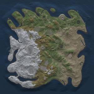 Thumbnail Rust Map: Procedural Map, Size: 4000, Seed: 1844553414, 17 Monuments