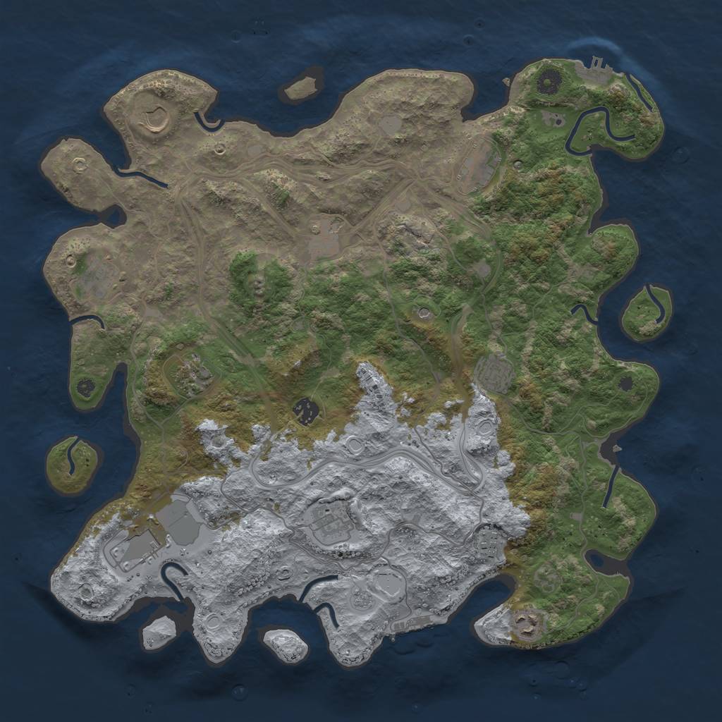 Rust Map: Procedural Map, Size: 4250, Seed: 1571238779, 18 Monuments