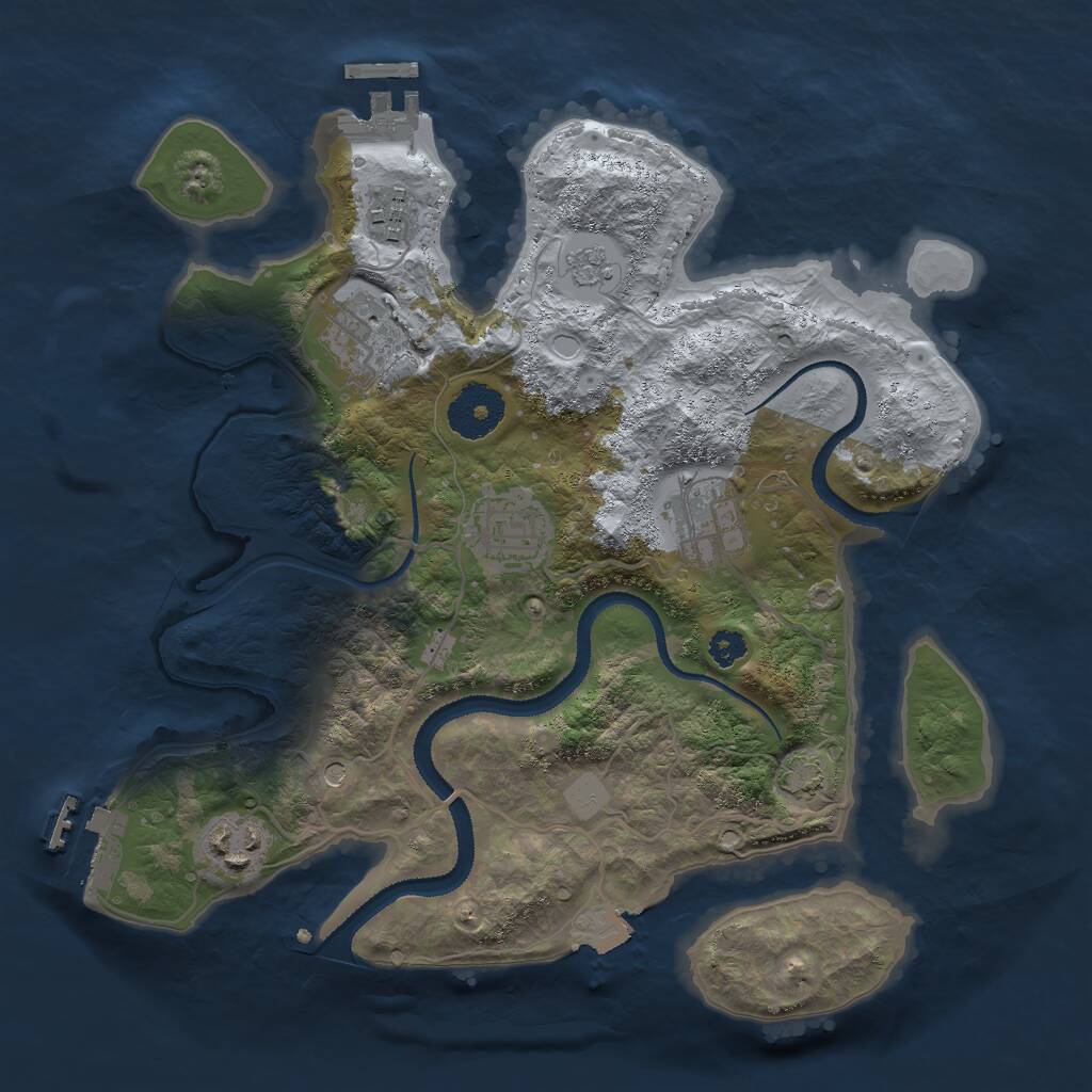 Rust Map: Procedural Map, Size: 3000, Seed: 1857766830, 11 Monuments