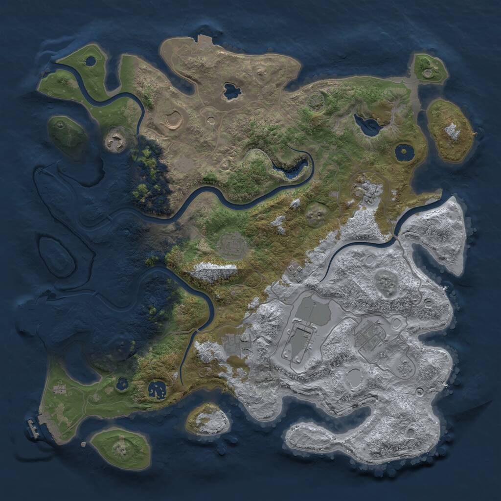 Rust Map: Procedural Map, Size: 4000, Seed: 13759184, 15 Monuments