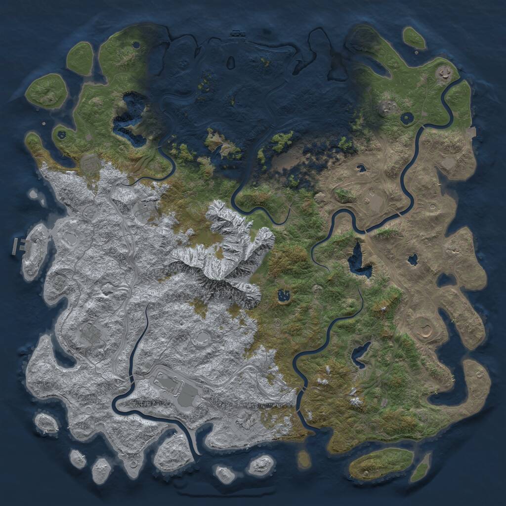 Rust Map: Procedural Map, Size: 6000, Seed: 63259720, 17 Monuments
