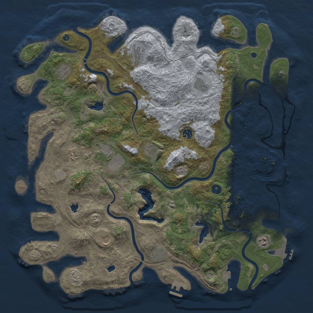 Rust Map: Procedural Map, Size: 4800, Seed: 1887012058, 17 Monuments