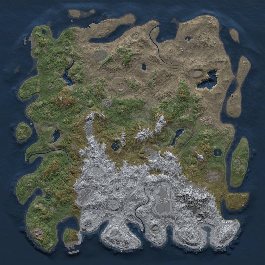 Rust Map: Procedural Map, Size: 5000, Seed: 292426728, 17 Monuments