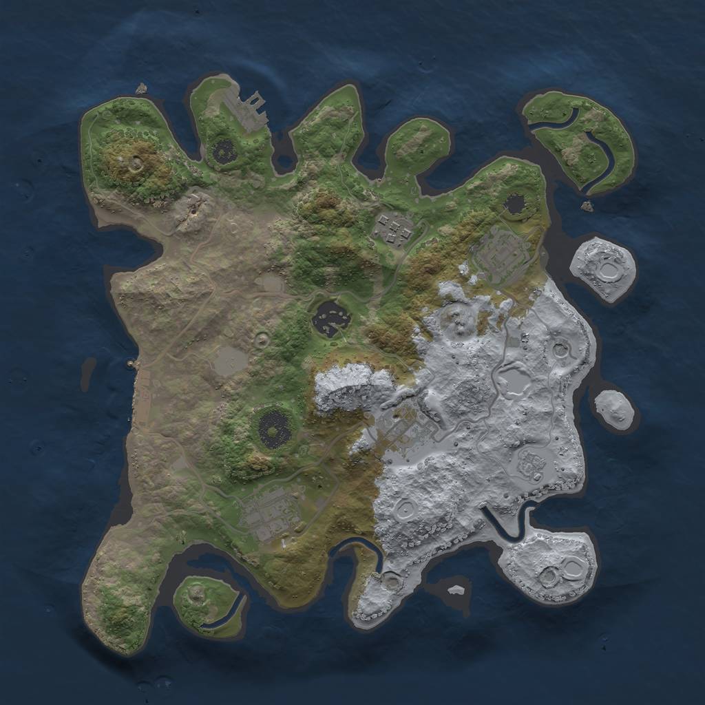 Rust Map: Procedural Map, Size: 3000, Seed: 5780601, 12 Monuments