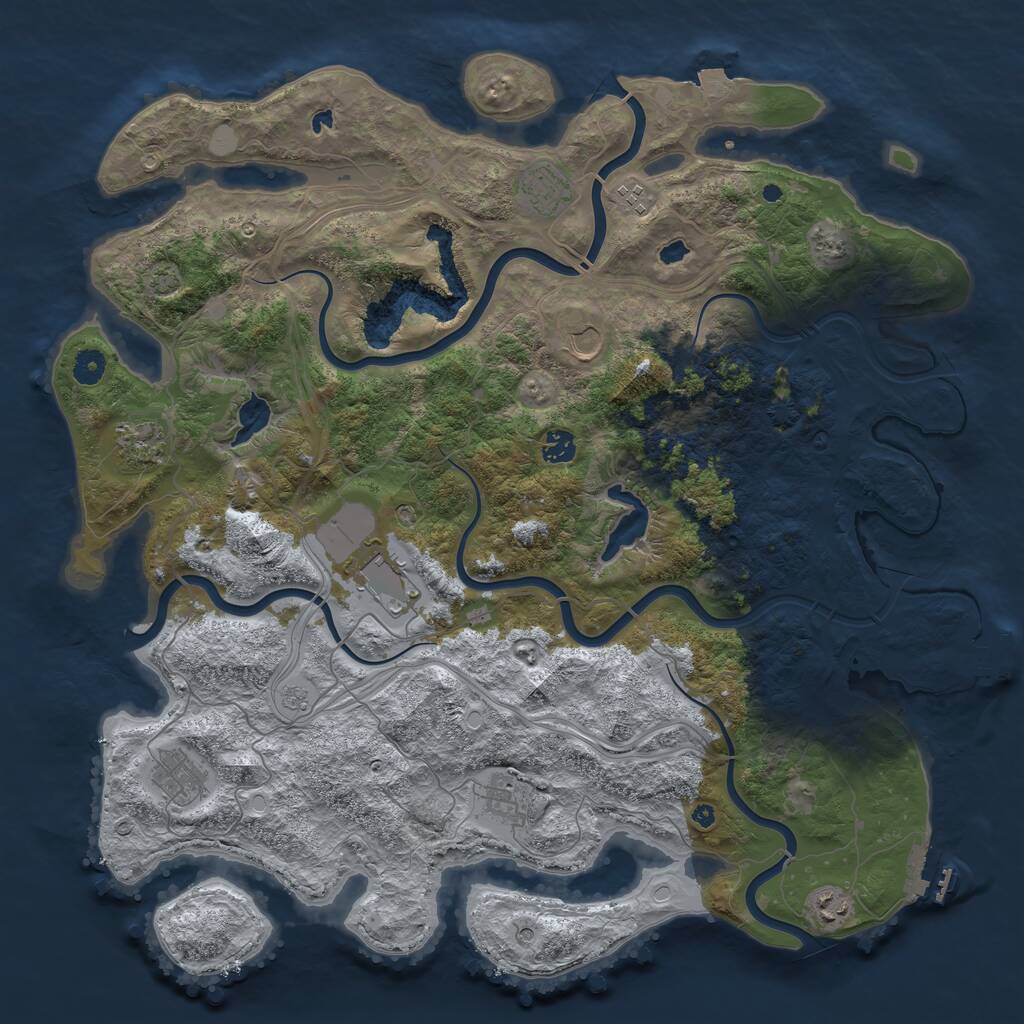 Rust Map: Procedural Map, Size: 4500, Seed: 748253108, 15 Monuments