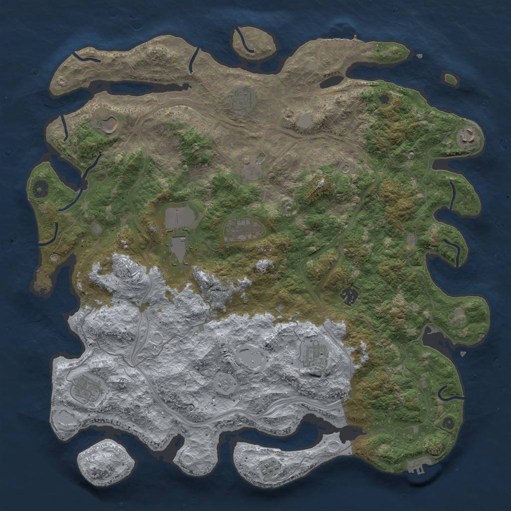 Rust Map: Procedural Map, Size: 4500, Seed: 748253108, 17 Monuments