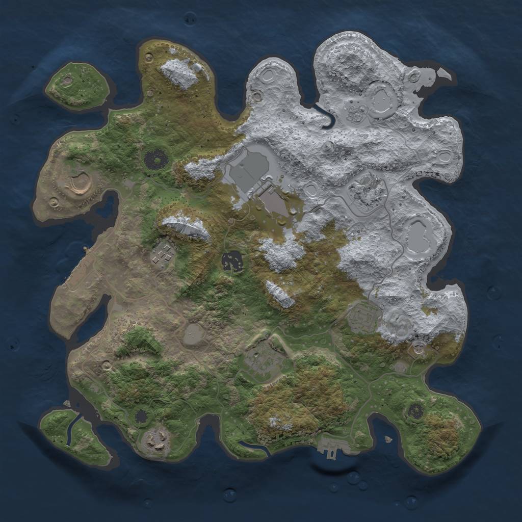 Rust Map: Procedural Map, Size: 3500, Seed: 19797240, 15 Monuments