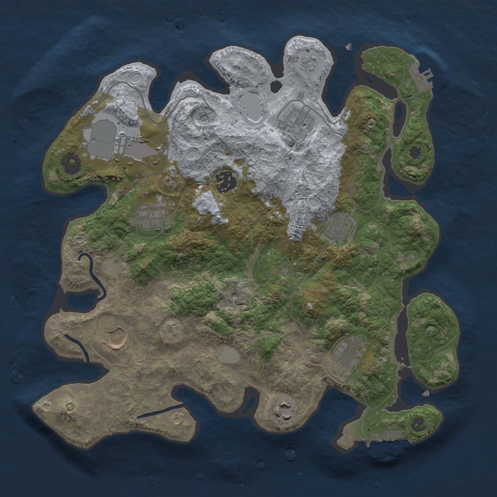 Rust Map: Procedural Map, Size: 3500, Seed: 55465258, 15 Monuments
