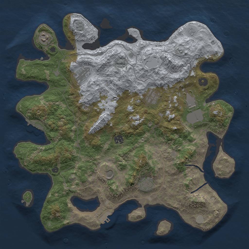 Rust Map: Procedural Map, Size: 4000, Seed: 7216100, 15 Monuments