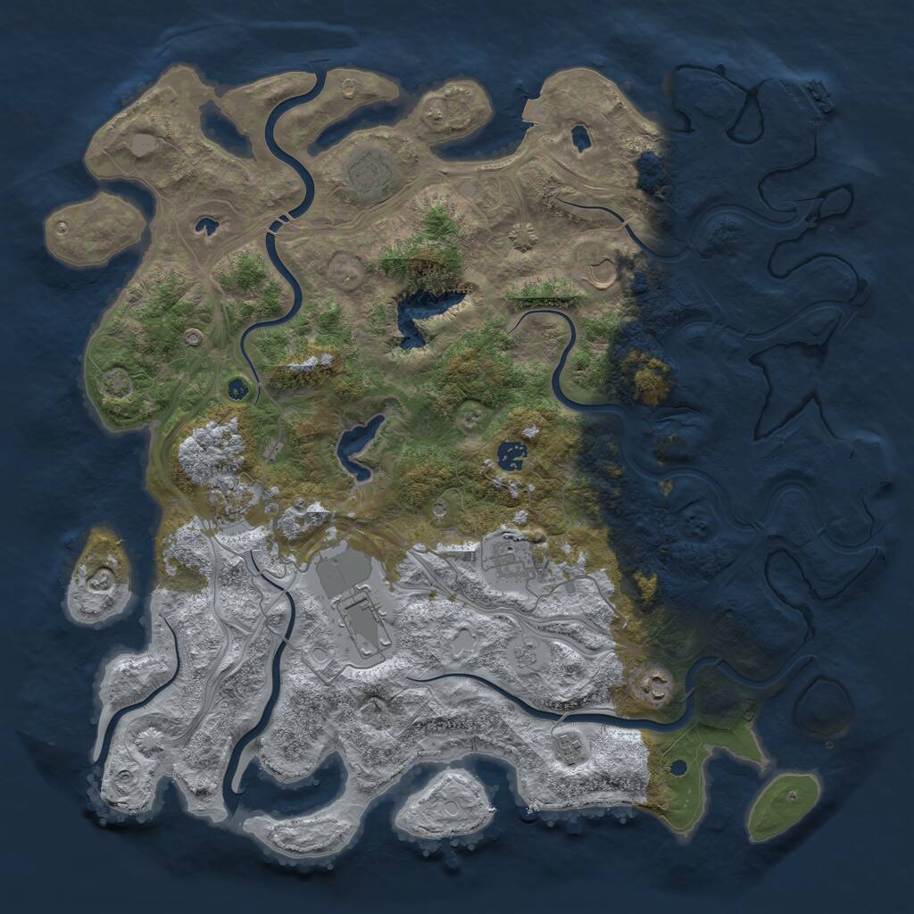 Rust Map: Procedural Map, Size: 4500, Seed: 22661323, 14 Monuments