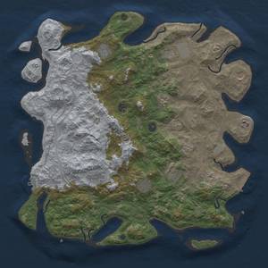 Thumbnail Rust Map: Procedural Map, Size: 4500, Seed: 1214280507, 18 Monuments