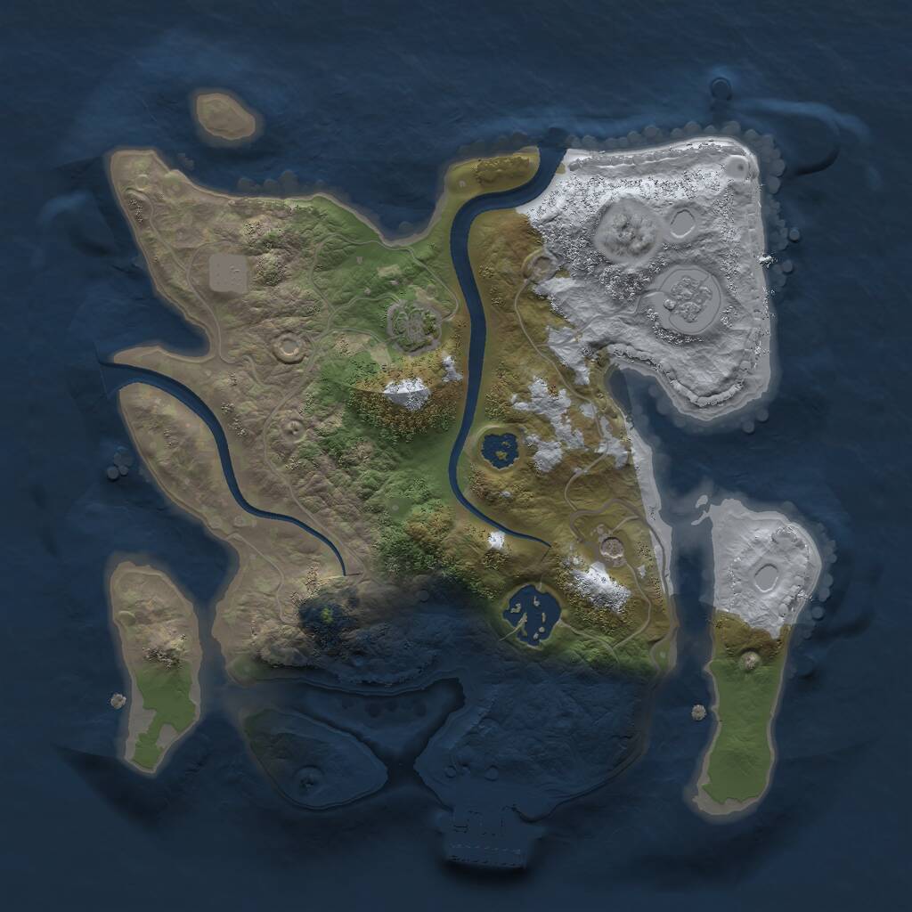Rust Map: Procedural Map, Size: 2500, Seed: 256937092, 6 Monuments