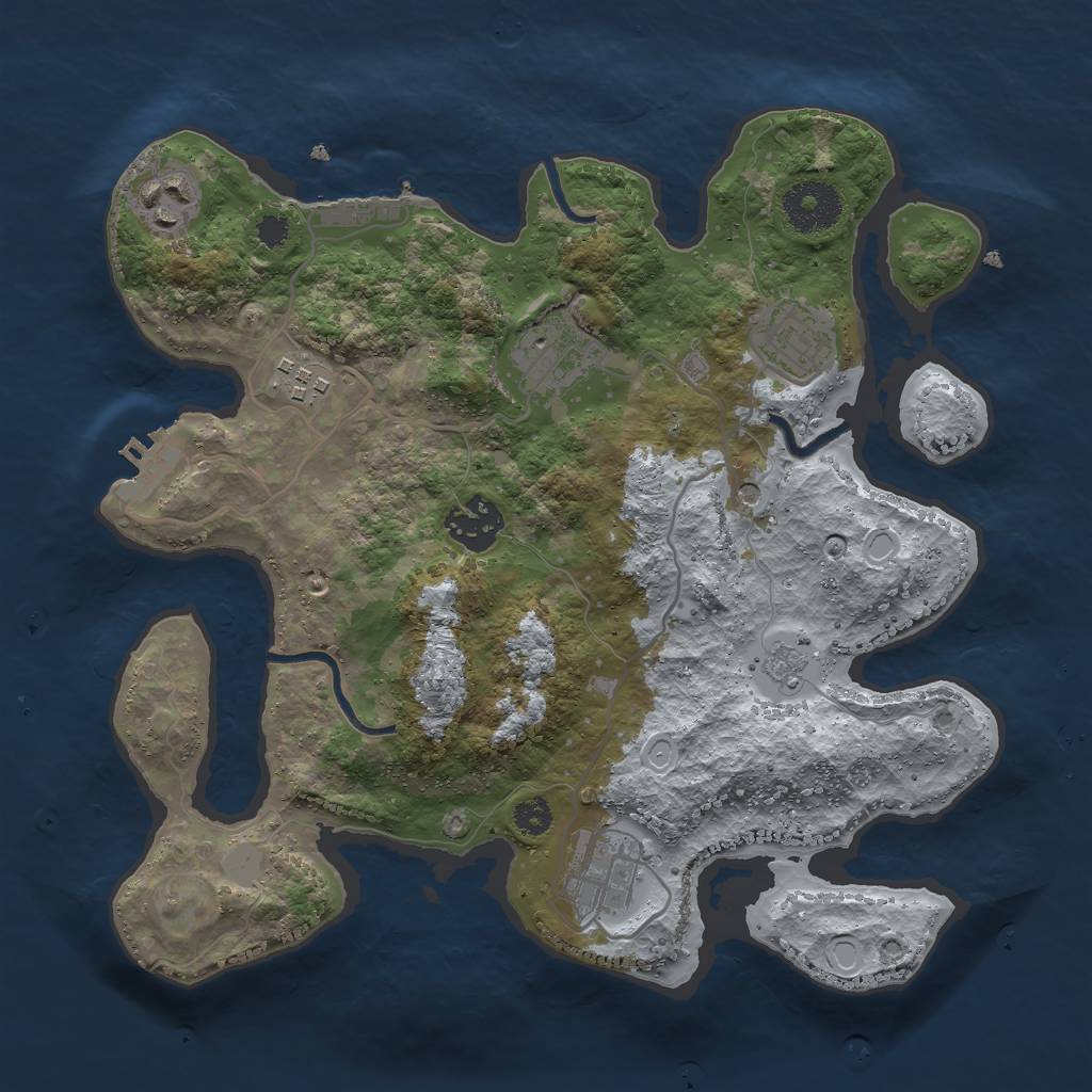 Rust Map: Procedural Map, Size: 3000, Seed: 1663340403, 13 Monuments