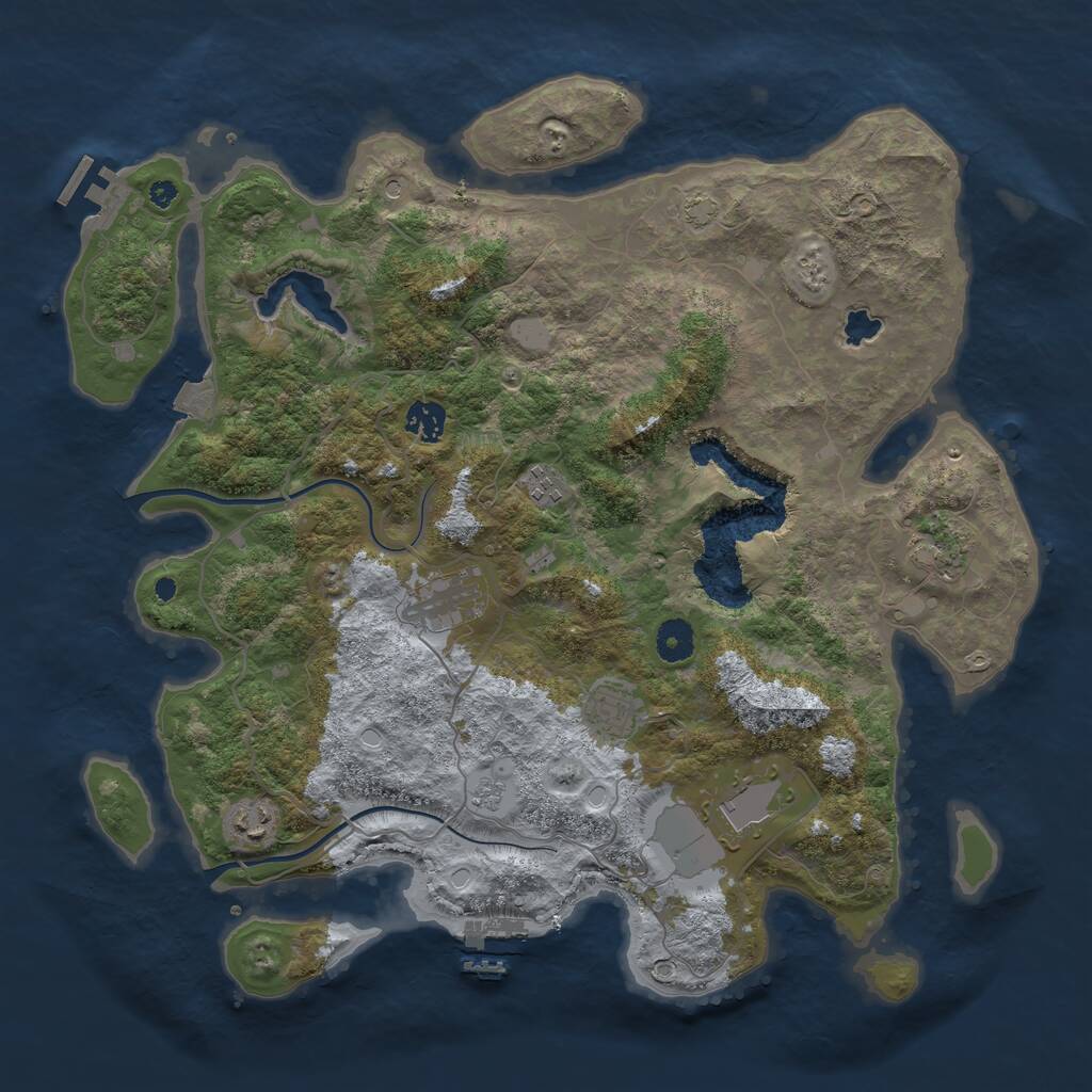 Rust Map: Procedural Map, Size: 4000, Seed: 449797279, 13 Monuments