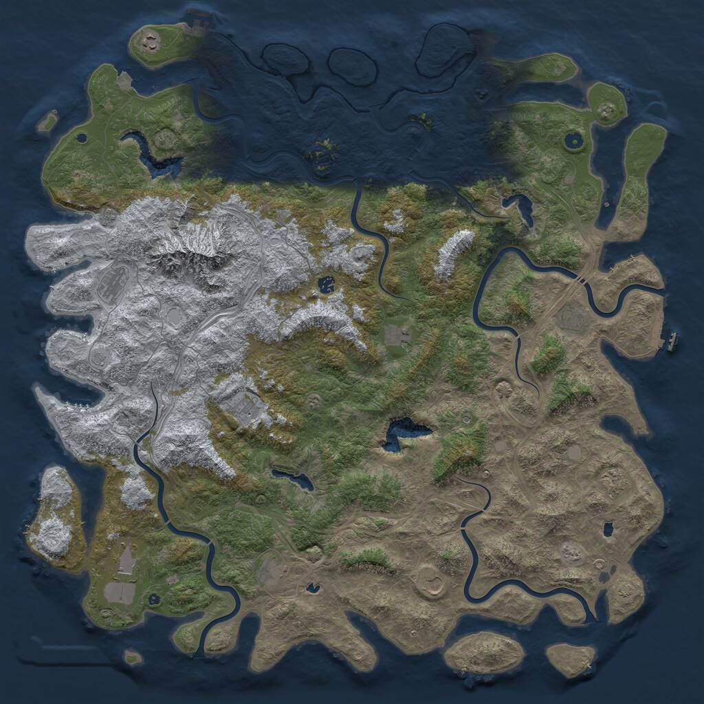 Rust Map: Procedural Map, Size: 6000, Seed: 20193813, 17 Monuments