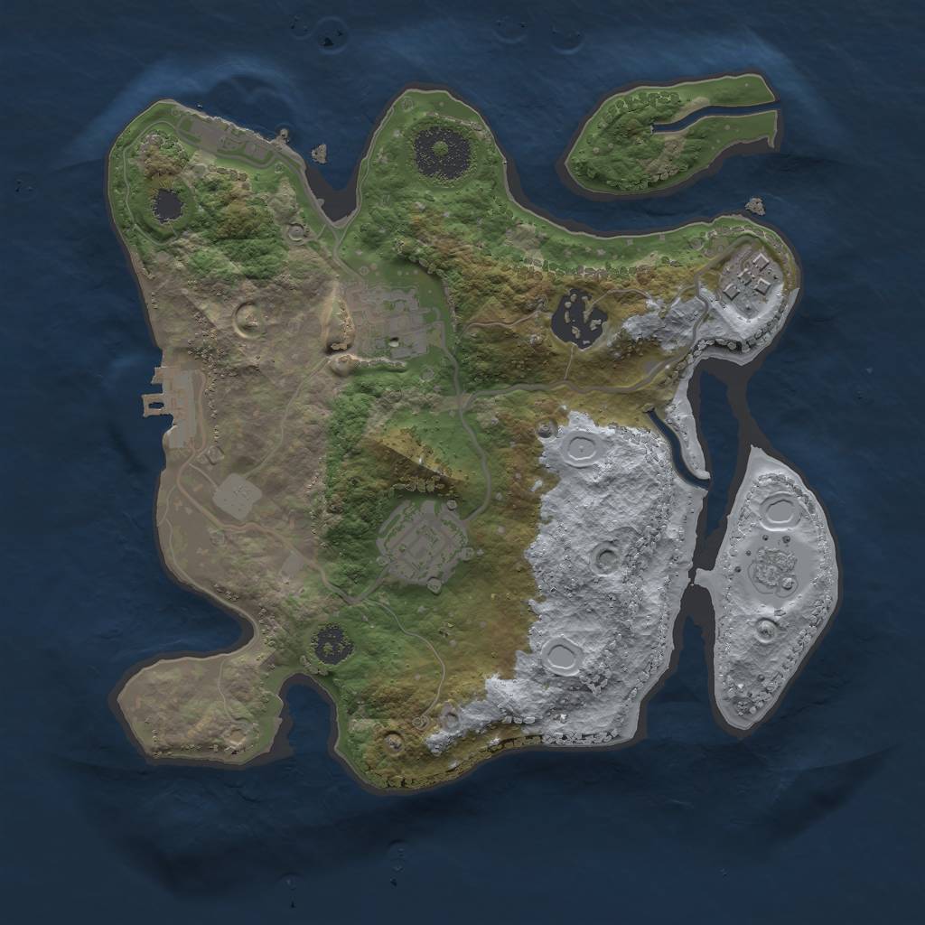 Rust Map: Procedural Map, Size: 2500, Seed: 103567850, 10 Monuments
