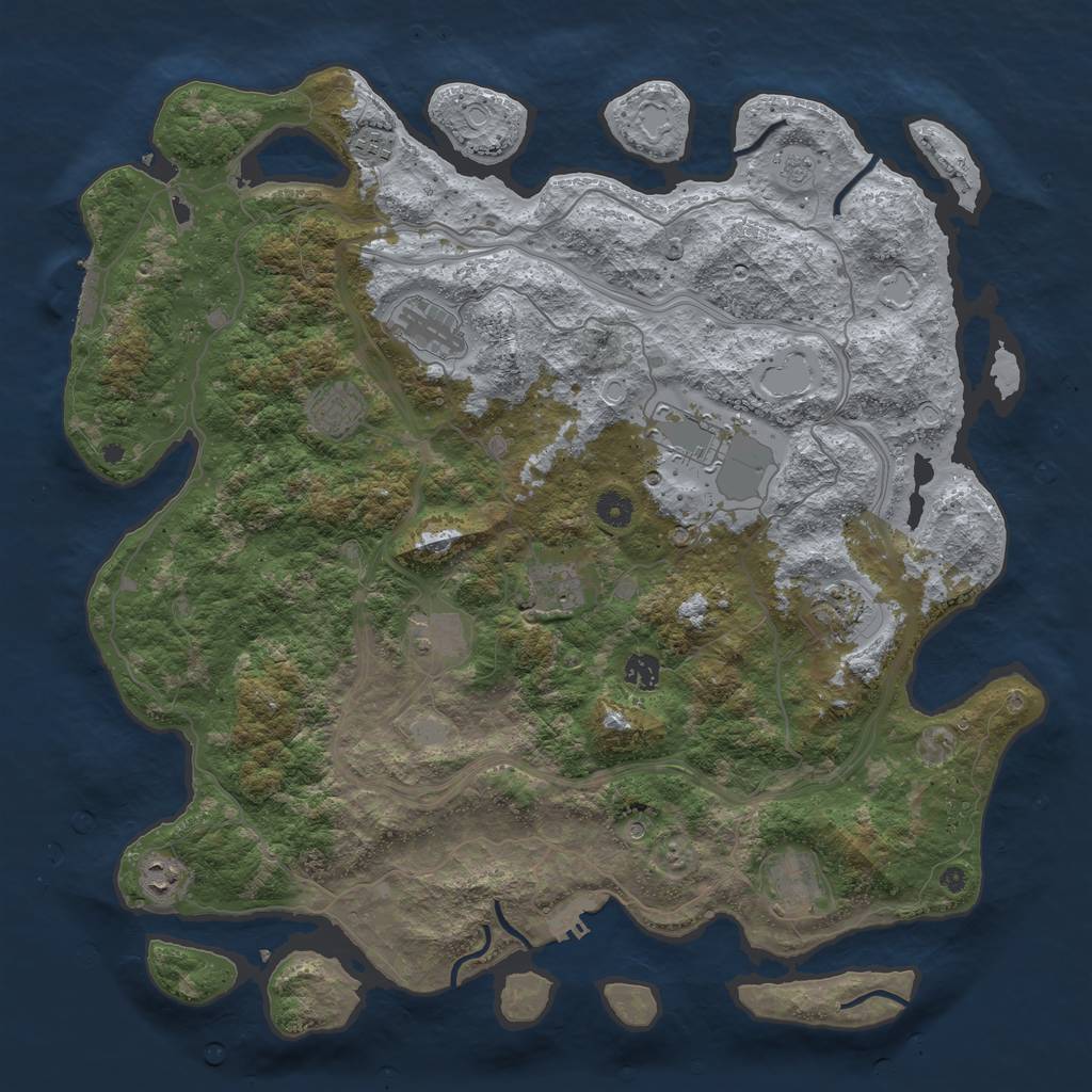 Rust Map: Procedural Map, Size: 4500, Seed: 567705943, 17 Monuments