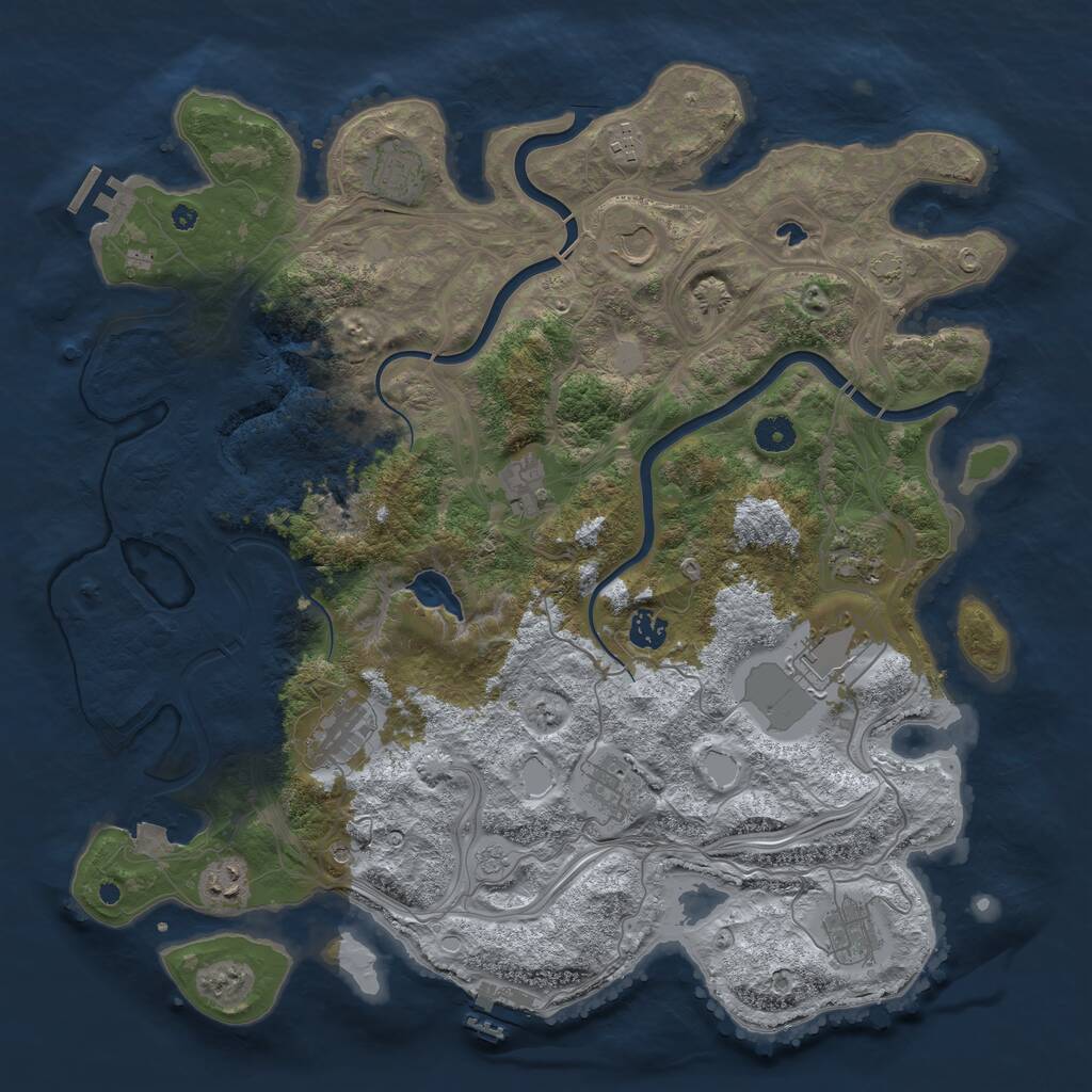 Rust Map: Procedural Map, Size: 4250, Seed: 1675924, 17 Monuments