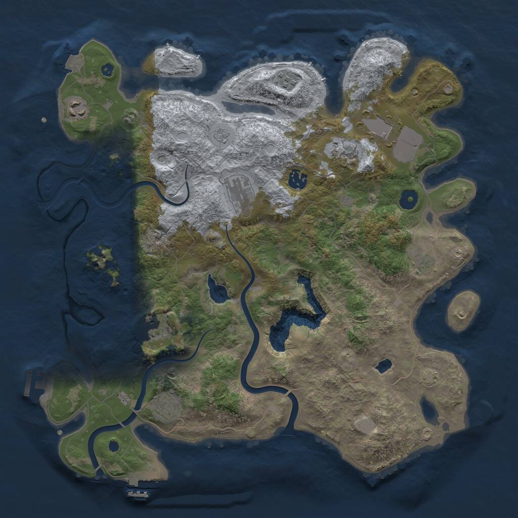 Rust Map: Procedural Map, Size: 4000, Seed: 555239196, 15 Monuments