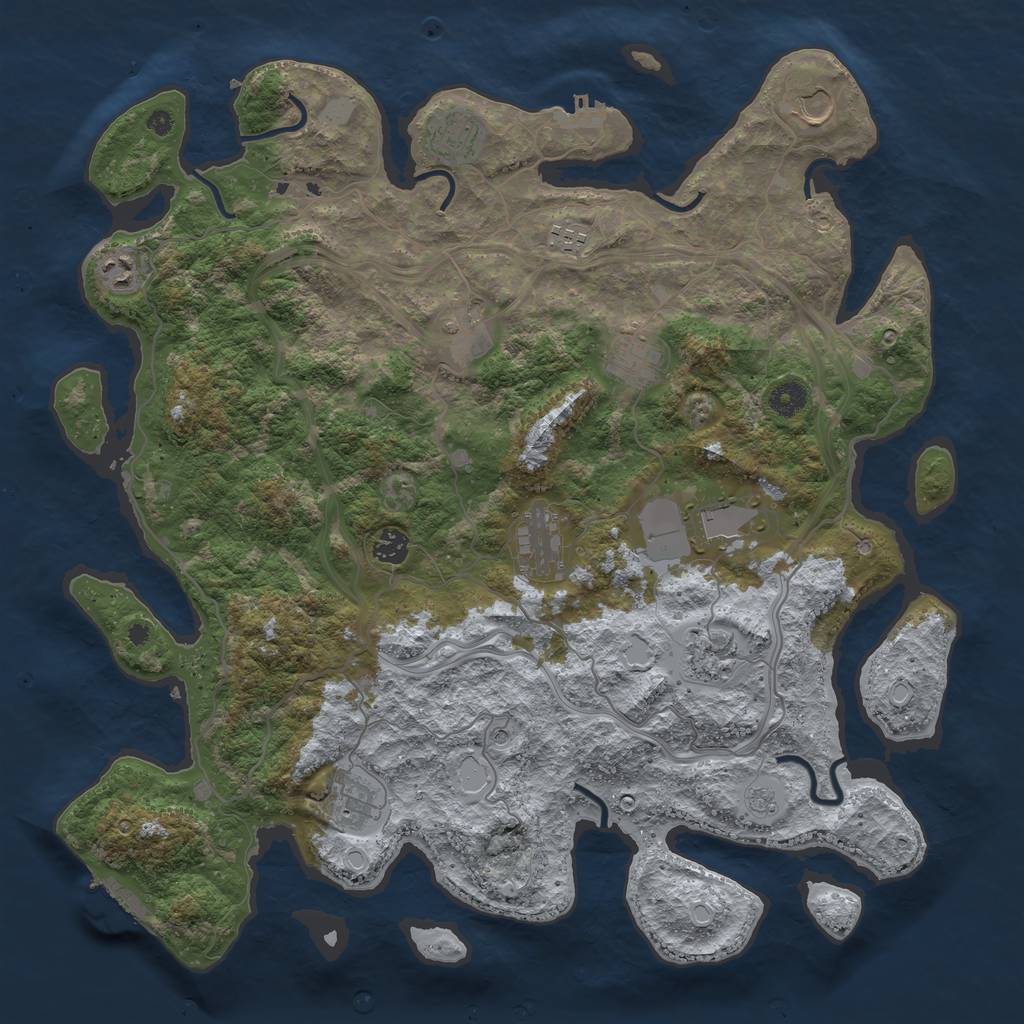 Rust Map: Procedural Map, Size: 4300, Seed: 65285, 18 Monuments