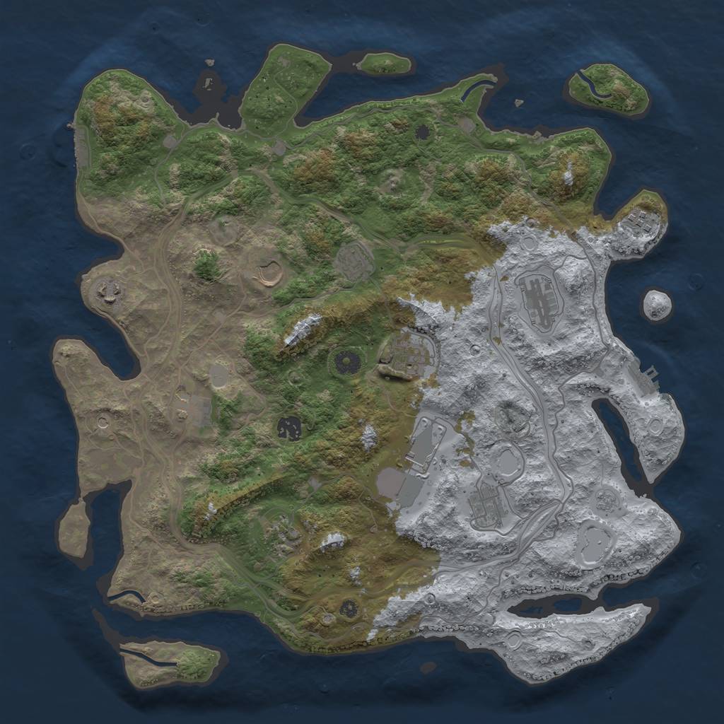 Rust Map: Procedural Map, Size: 4250, Seed: 2145076205, 18 Monuments