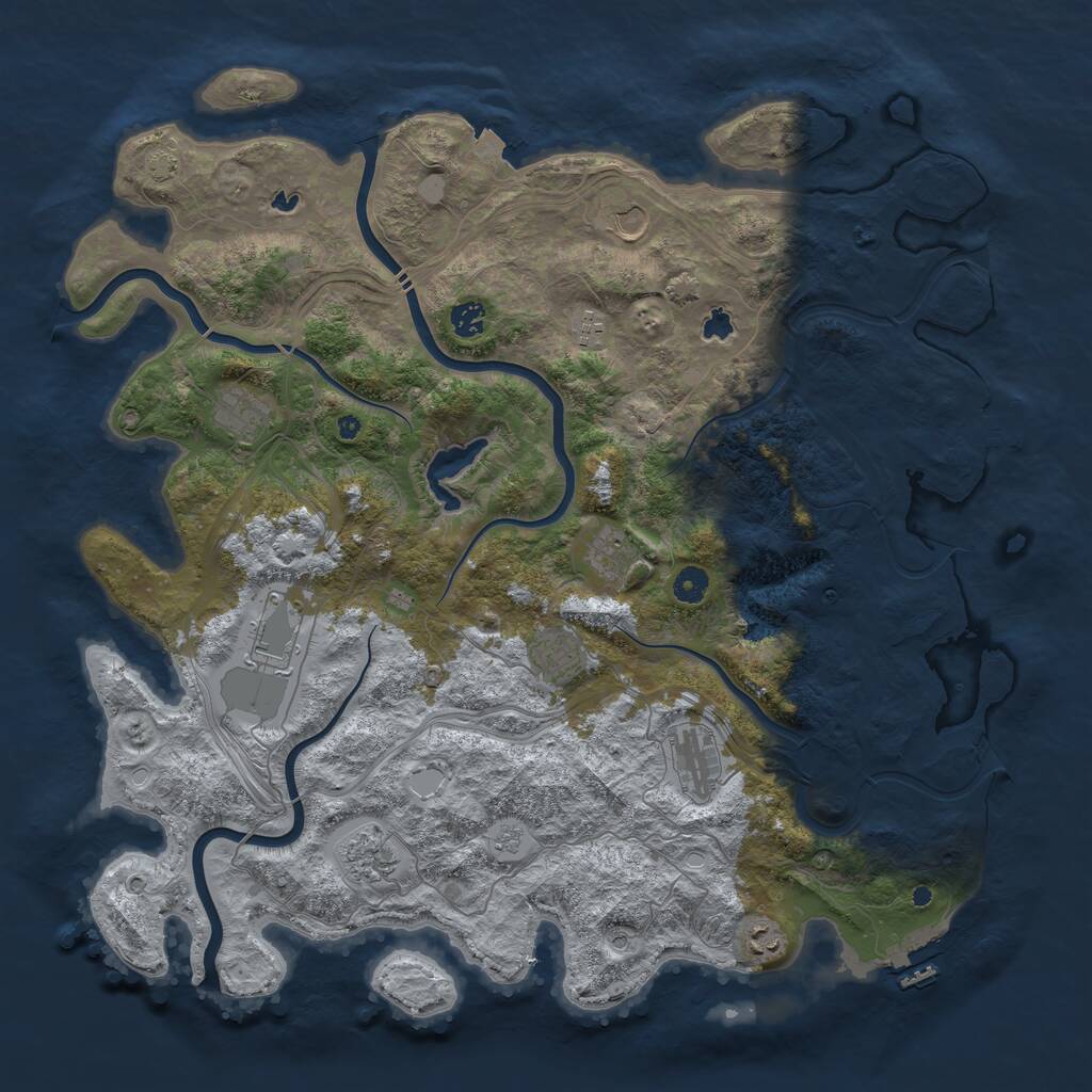 Rust Map: Procedural Map, Size: 4600, Seed: 11256, 16 Monuments