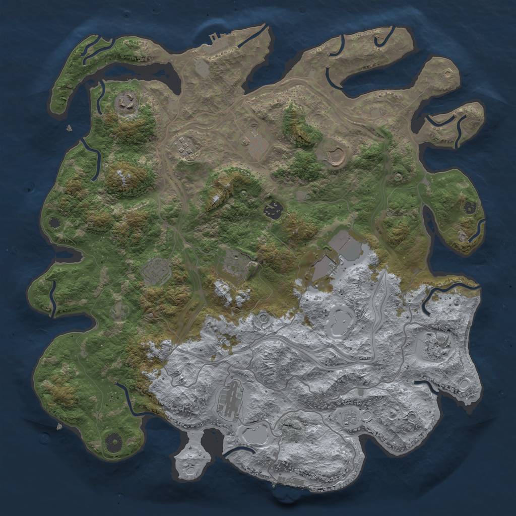 Rust Map: Procedural Map, Size: 4250, Seed: 2103848565, 17 Monuments