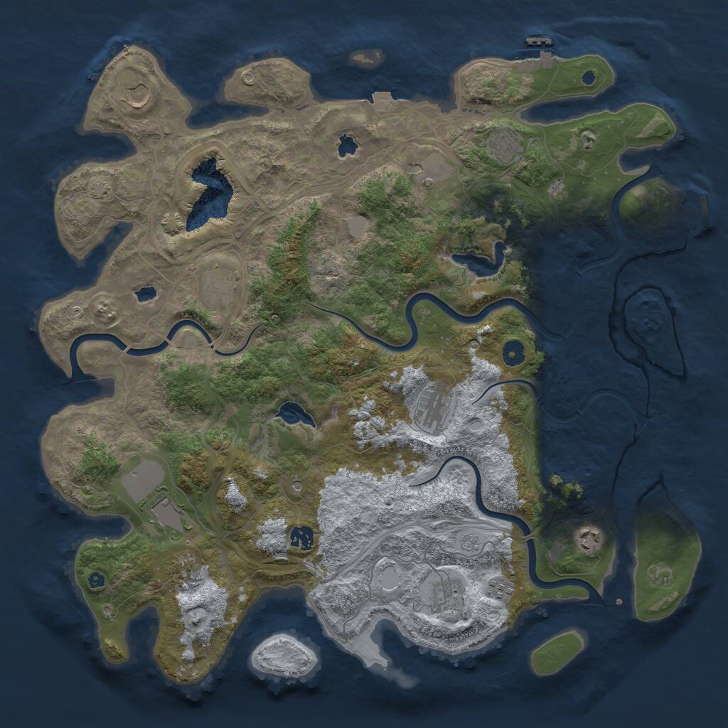 Rust Map: Procedural Map, Size: 4500, Seed: 1548929832, 17 Monuments