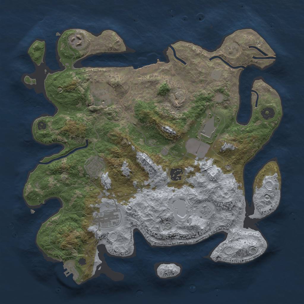 Rust Map: Procedural Map, Size: 3500, Seed: 1161192002, 13 Monuments