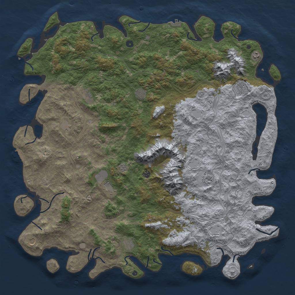 Rust Map: Procedural Map, Size: 6000, Seed: 832928819, 18 Monuments