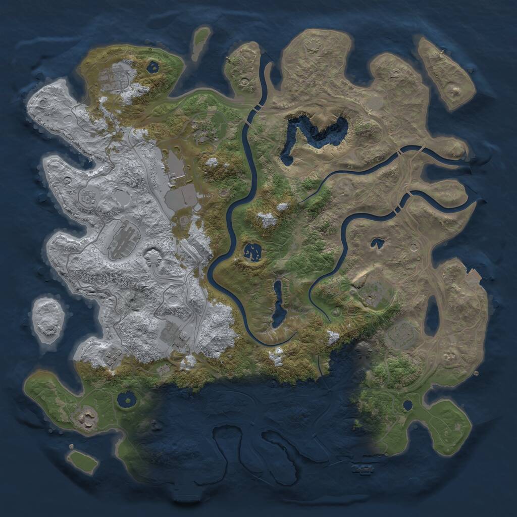 Rust Map: Procedural Map, Size: 4250, Seed: 2140160430, 16 Monuments